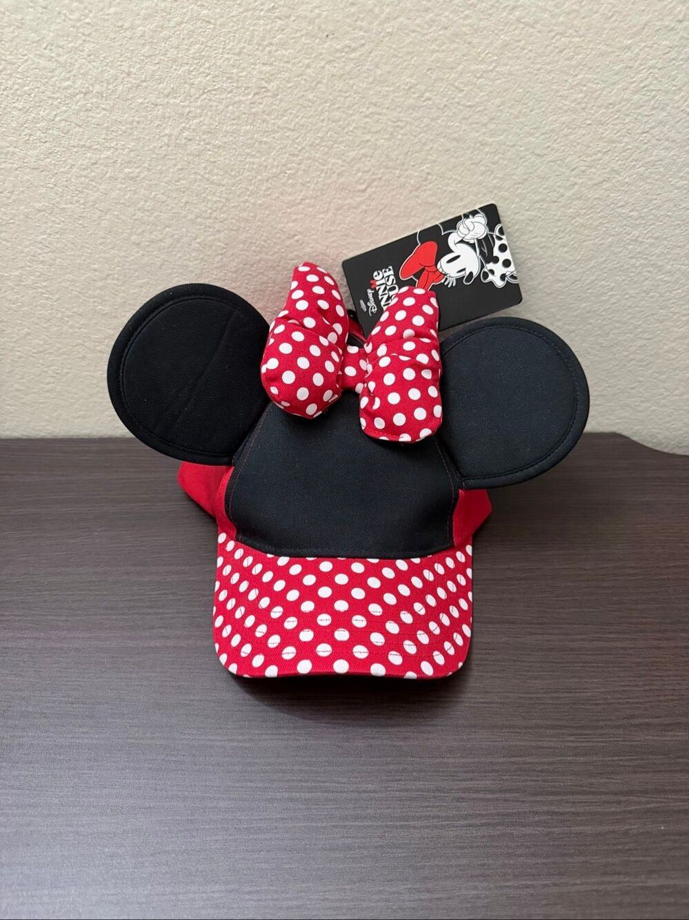 Disney Minnie Mouse Polka Dot Bow Ears Cap Hat